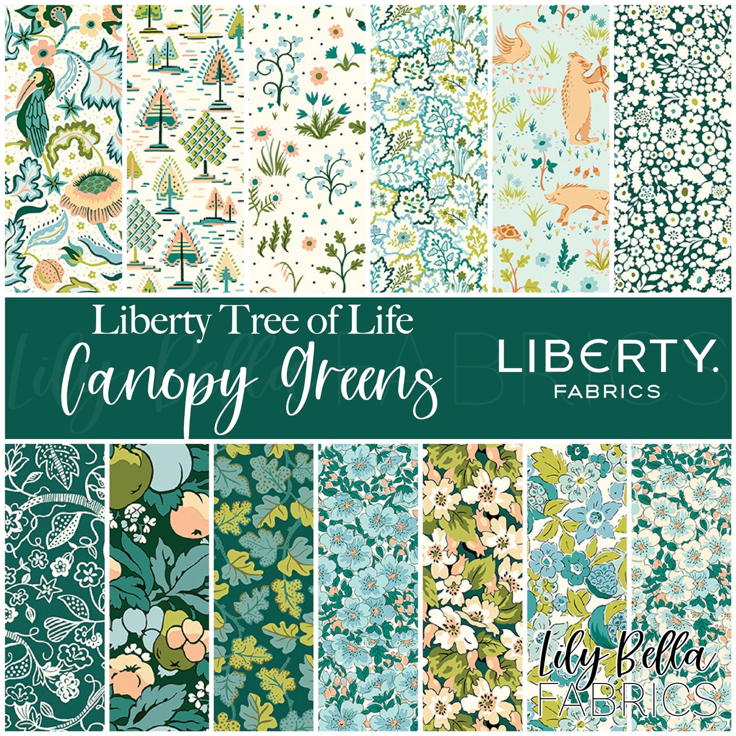 Liberty Tree of Life - Canopy Greens 10 Inch Stacker (42 pcs) by Liberty Fabrics for Riley Blake