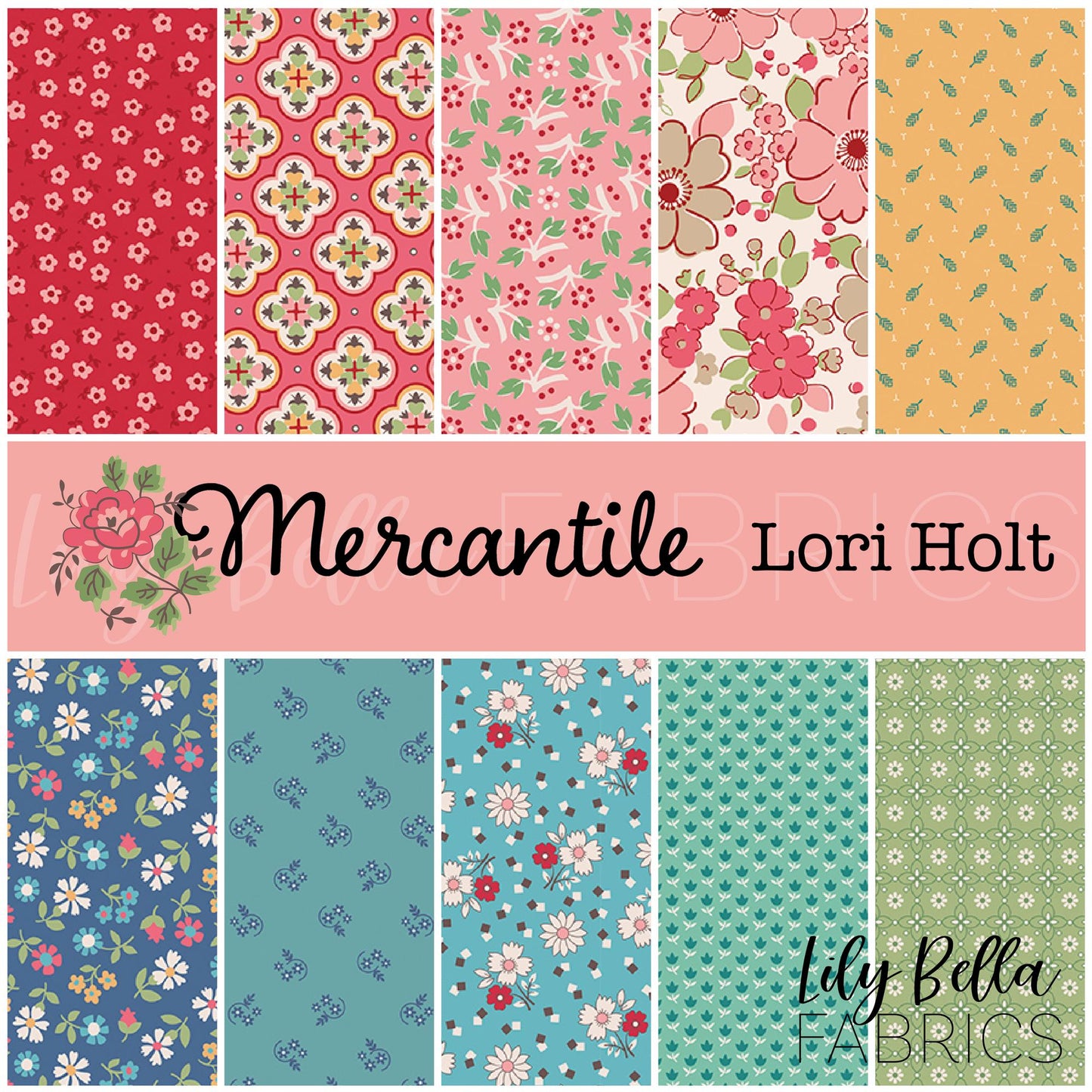 Mercantile Half Yard Bundle (10 pcs) by Lori Holt for Riley Blake