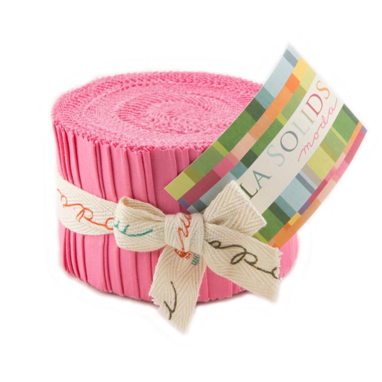 30s Pink Bella Solids Junior Jelly Roll (20 pieces) by  for Moda (9900JJR 27)