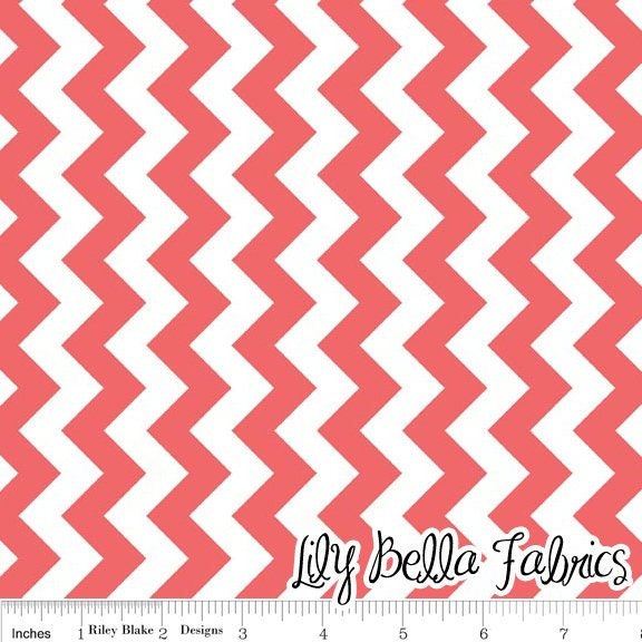 Small Chevron in Rouge - 1/2 Yard - Chevron Cottons by The RBD Designers for Riley Blake