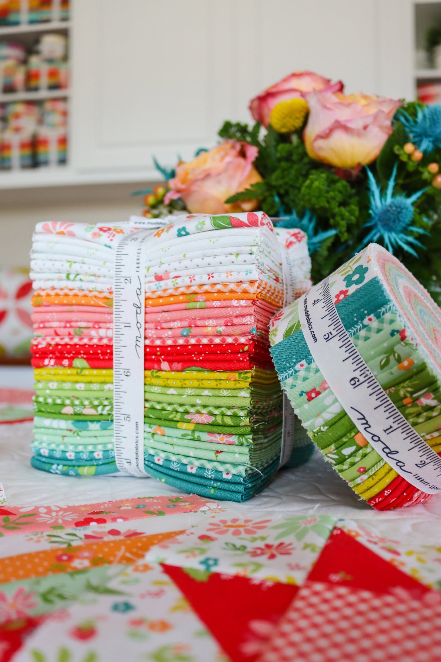 Strawberry Lemonade Jelly Roll (40 pcs) by Sherri and Chelsi for Moda