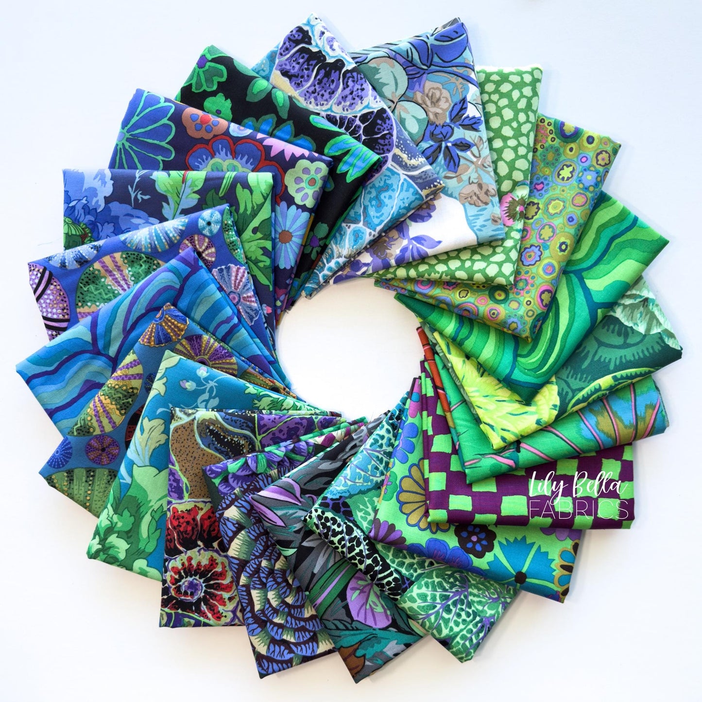 Cool - August 2024 Fat Quarter Bundle (20 pcs) by Kaffe Fassett Collective for FreeSpirit