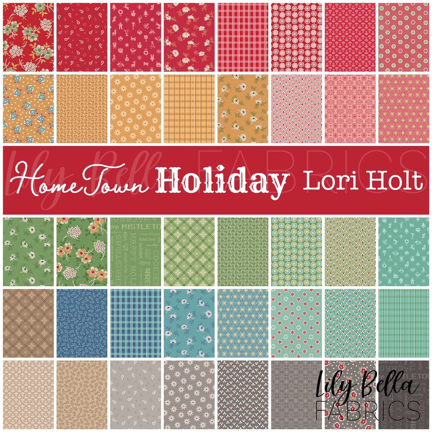 Home Town Holiday Rolie Polie (40 pcs) by Lori Holt for Riley Blake