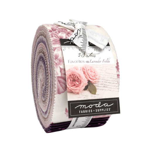 Favorites - Vintage Linens: Lavender Fields Jelly Roll (40 pcs) by 3 Sisters for Moda