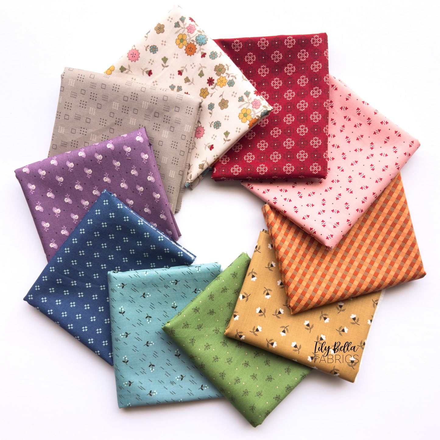 Autumn Fat Quarter Bundle (10 pcs) by Lori Holt for Riley Blake