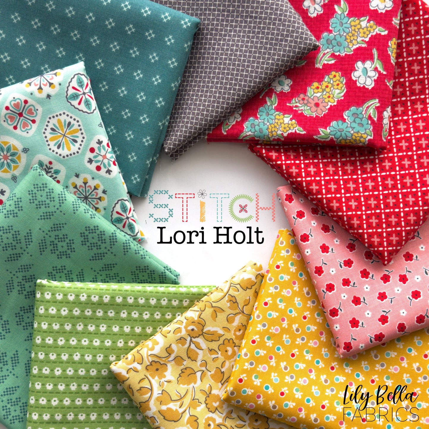 Stitch Half Yard Bundle (10 pcs) by Lori Holt for Riley Blake