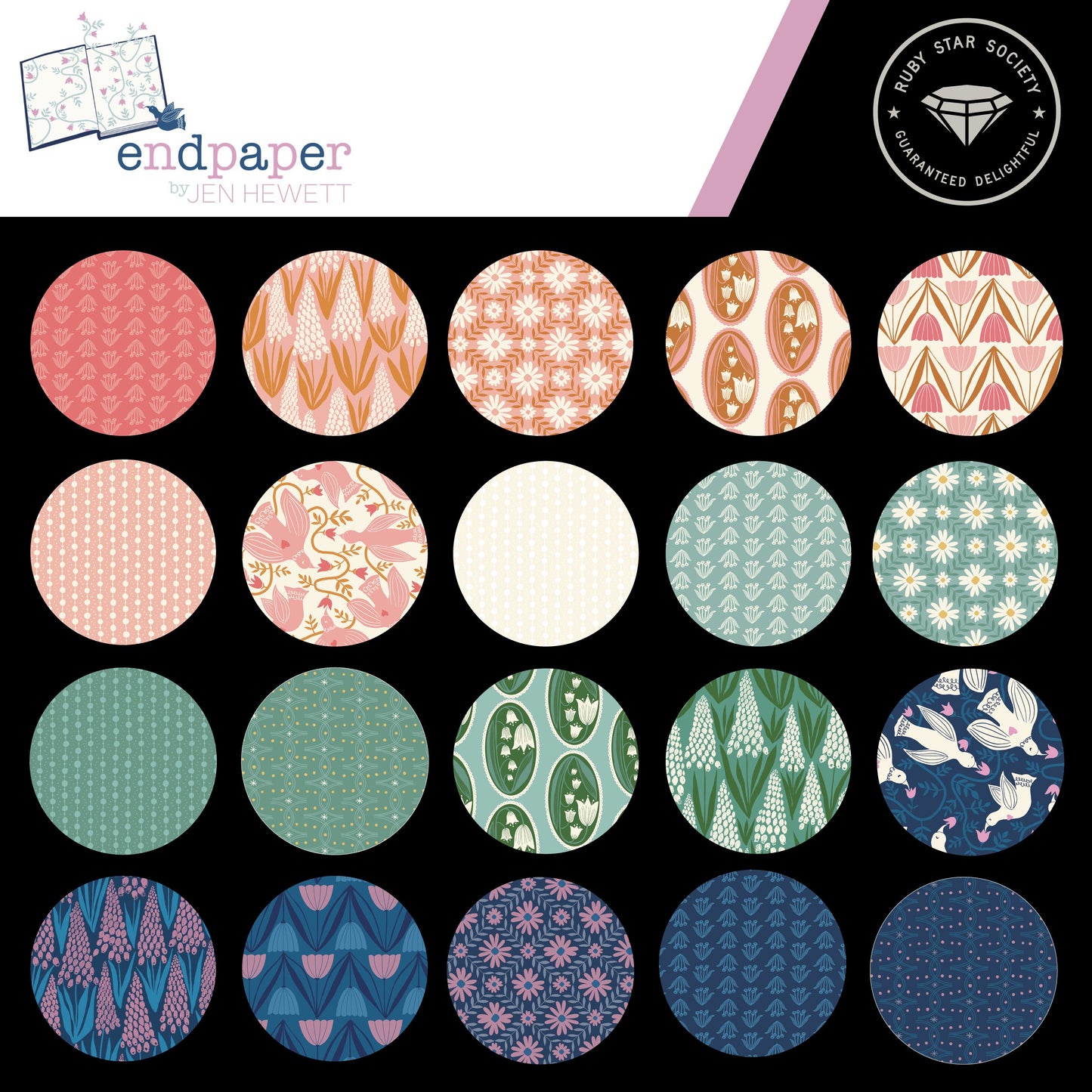 Endpaper Fat Quarter Bundle (24 pcs) by Jen Hewett for Ruby Star Society