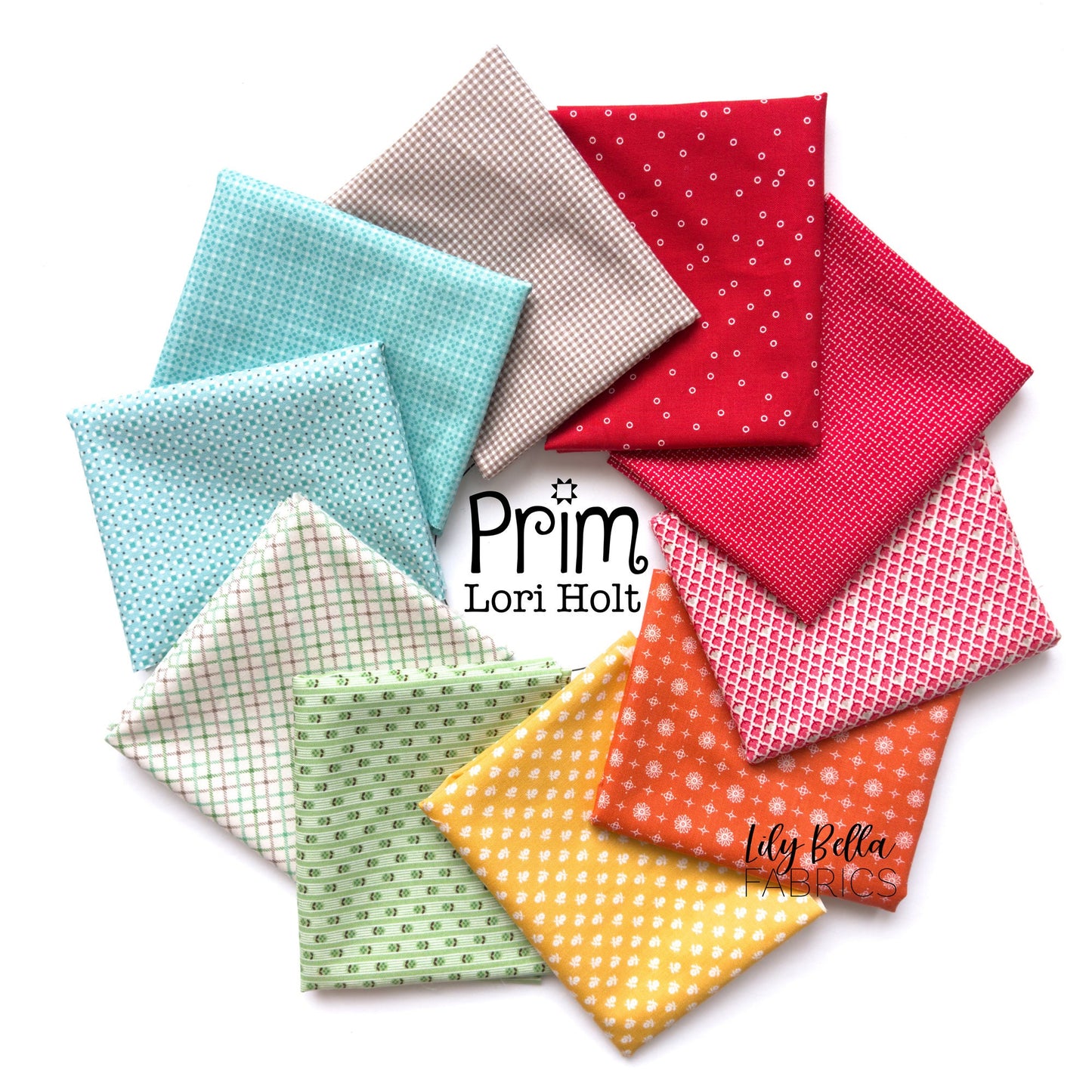 Prim Fat Quarter Bundle #2 (10 pcs) by Lori Holt for Riley Blake