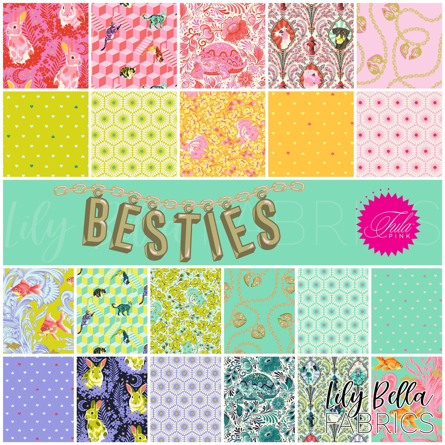 Besties Design Roll (40 pcs) by Tula Pink for FreeSpirit