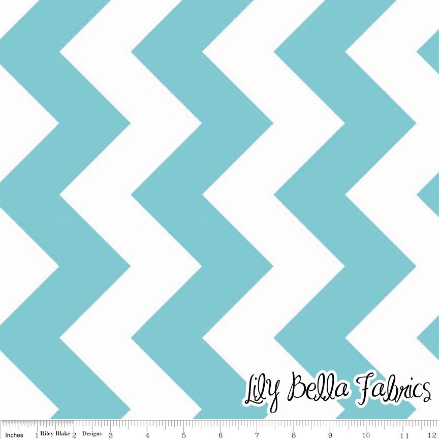 Large Chevron in Aqua - 1/2 Yard - Chevron Cottons by The RBD Designers for Riley Blake