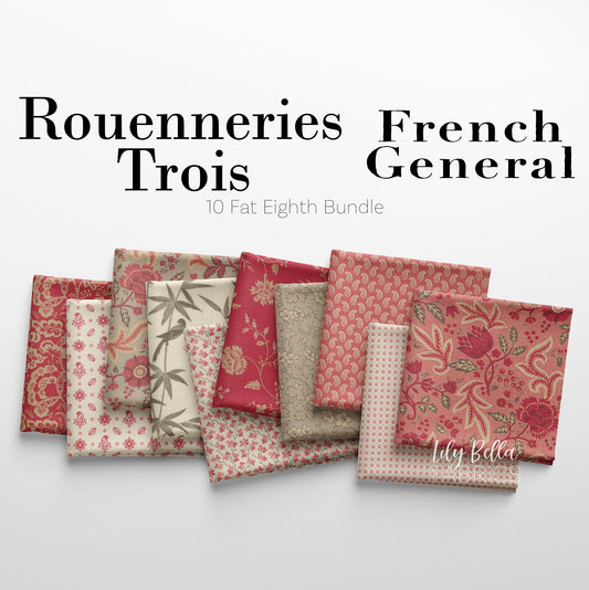 Rouenneries Trois Fat Eighth Bundle (10 pcs) by French General for Moda