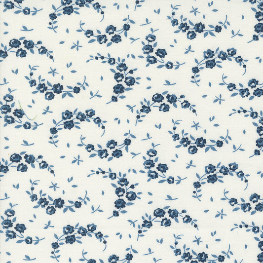 Summer in Cream Navy - 1/2 Yard - Shoreline by Camille Roskelley for Moda (55308 24)