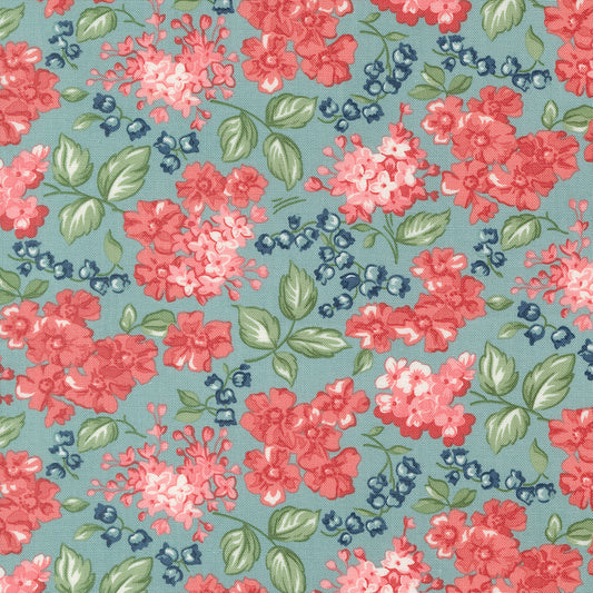 Blooms in Sky - 1/2 Yard - Rosemary Cottage by Camille Roskelley for Moda (55312 16)