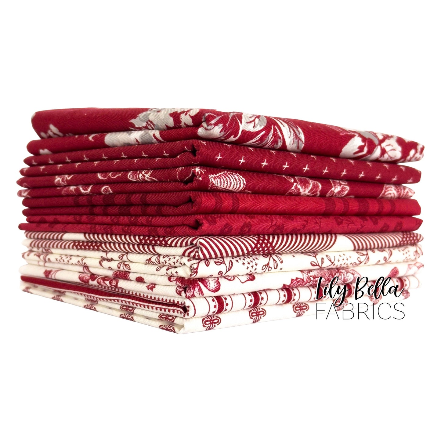 Heirloom Red Half Yard Bundle (10 pcs) by My Mind's Eye for Riley Blake