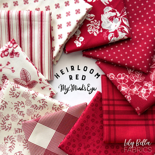 Heirloom Red Fat Quarter Bundle (10 pcs) by My Mind's Eye for Riley Blake