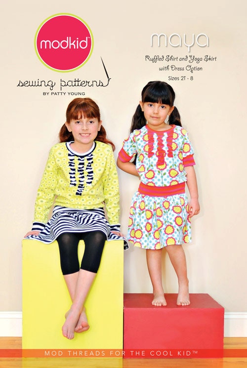 Maya Ruffled Shirt and Yoga Skirt with Dress Option - Sewing Pattern - Modkid by Patty Young