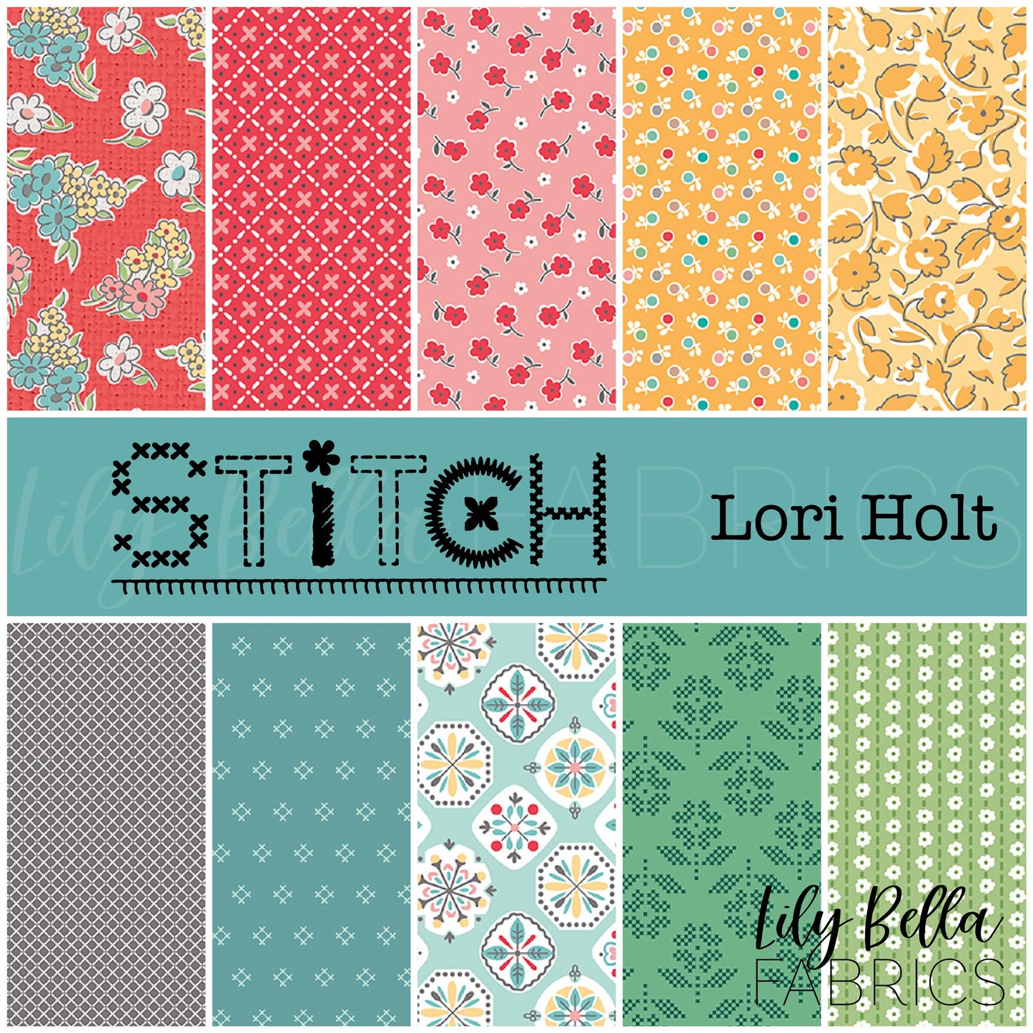 Stitch Fat Eighth Bundle (10 pcs) by Lori Holt for Riley Blake