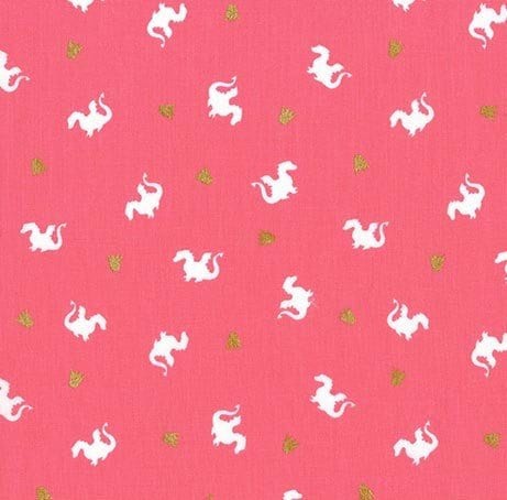 Baby Dragon in Pink Metallic - 1/2 Yard - Magic by Sarah Jane for Michael Miller