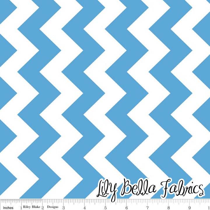 Medium Chevron in Medium Blue - 1/2 Yard - Chevron Cottons by The RBD Designers for Riley Blake