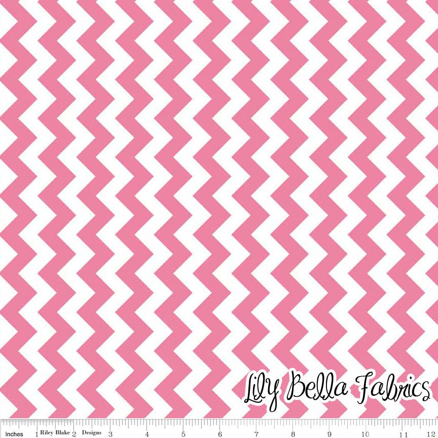 Small Chevron in Hot Pink - 1/2 Yard - Chevron Cottons by The RBD Designers for Riley Blake