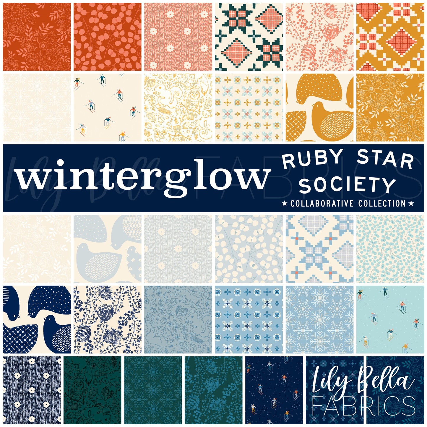 Winterglow Jelly Roll (40 pcs) by Ruby Star Society Collaboration for Ruby Star Society