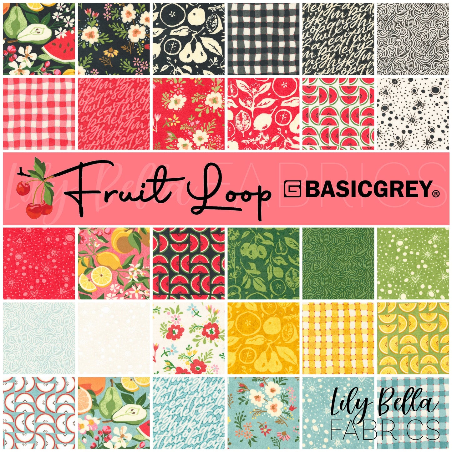 Fruit Loop Fat Quarter Bundle (30 pcs) by BasicGrey for Moda