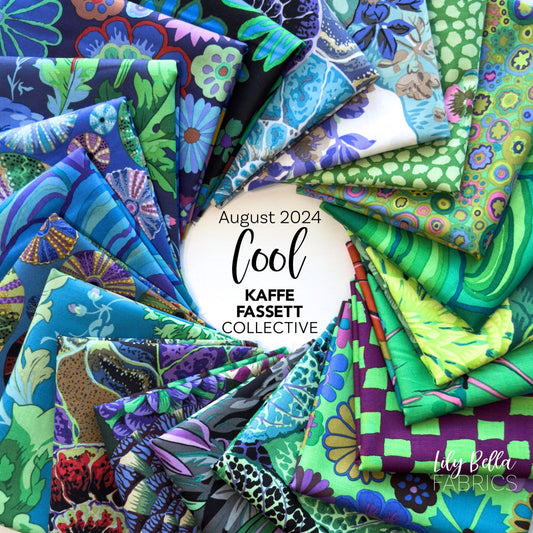 Cool - August 2024 Fat Eighth Bundle (20 pcs) by Kaffe Fassett Collective for FreeSpirit