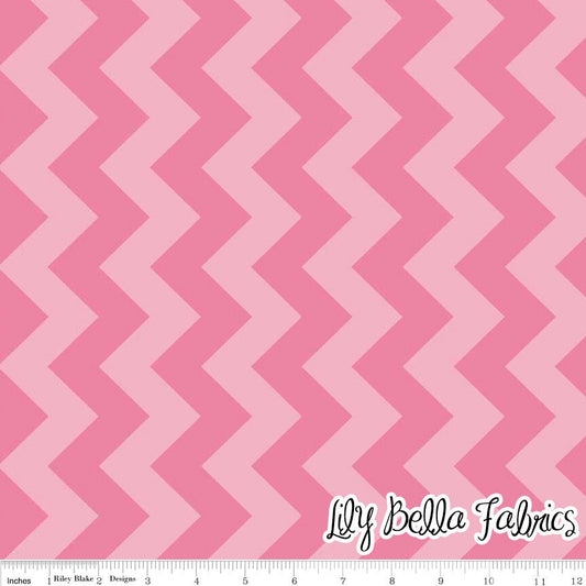 Medium Chevron in Tone on Tone Hot Pink - 1/2 Yard - Chevron Cottons by The RBD Designers for Riley Blake