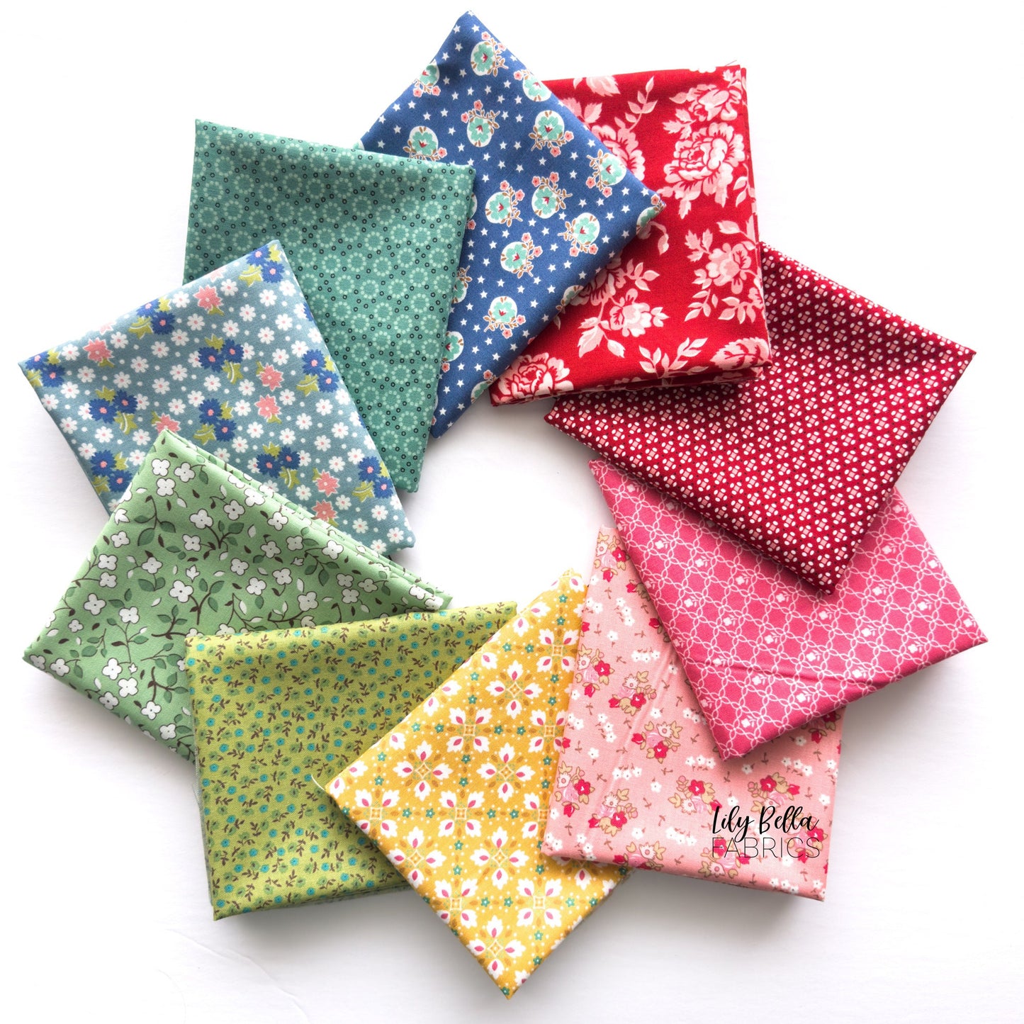 Home Town Fat Quarter Bundle (10 pcs) by Lori Holt for Riley Blake