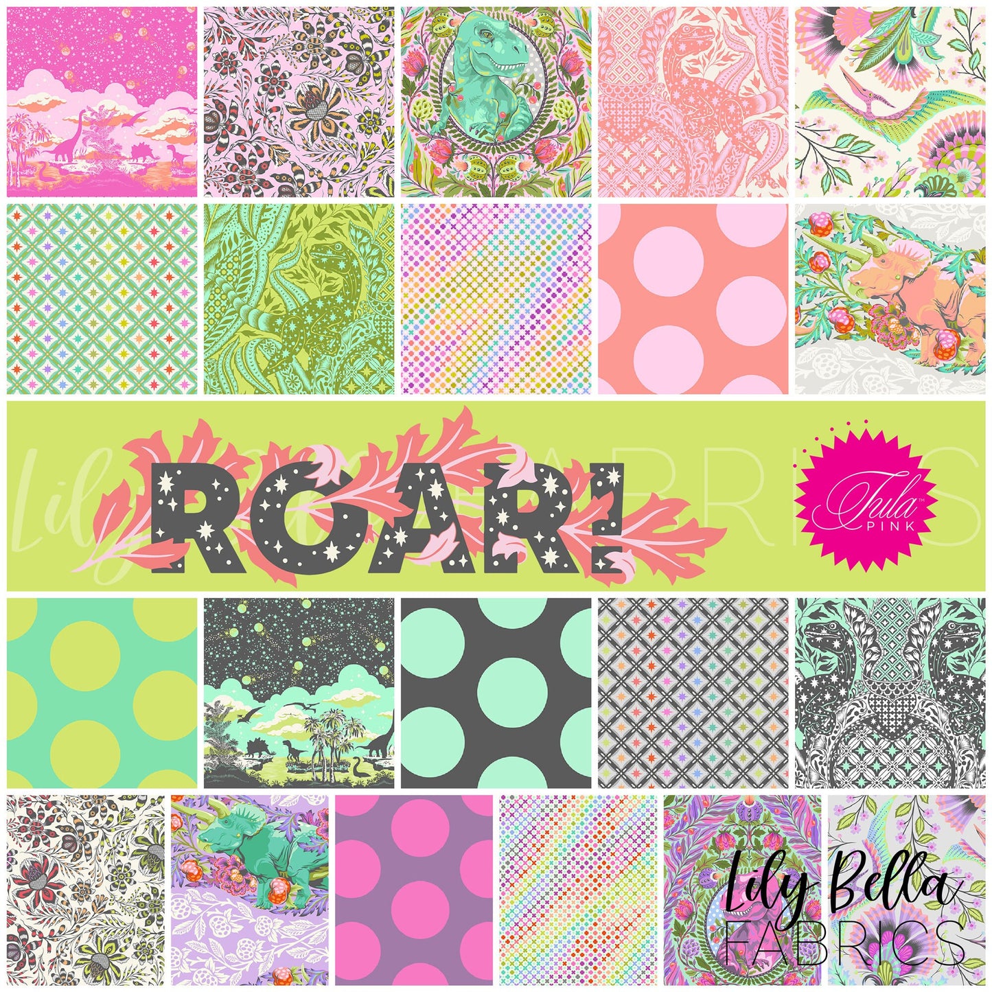 Roar! Design Roll (40 pcs) by Tula Pink for FreeSpirit