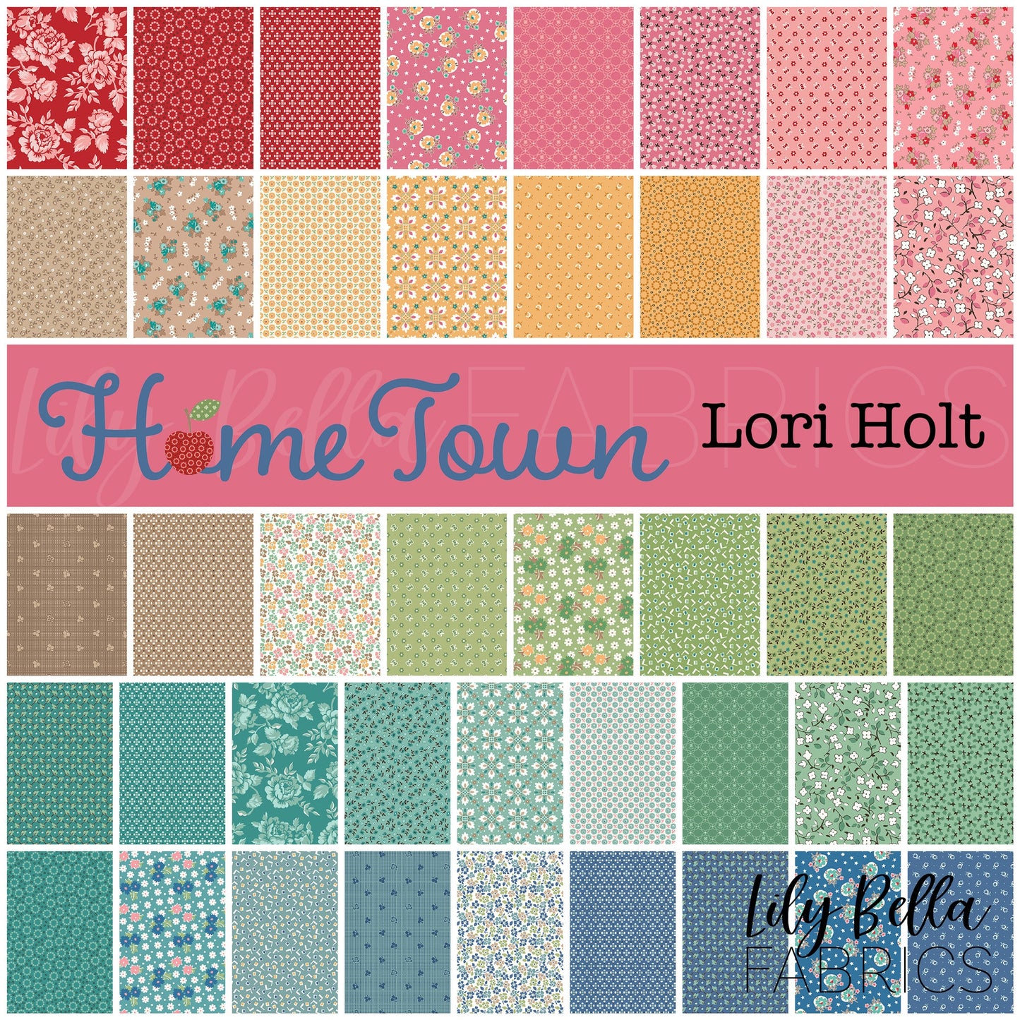 Home Town Fat Quarter Bundle (42 pcs) by Lori Holt for Riley Blake