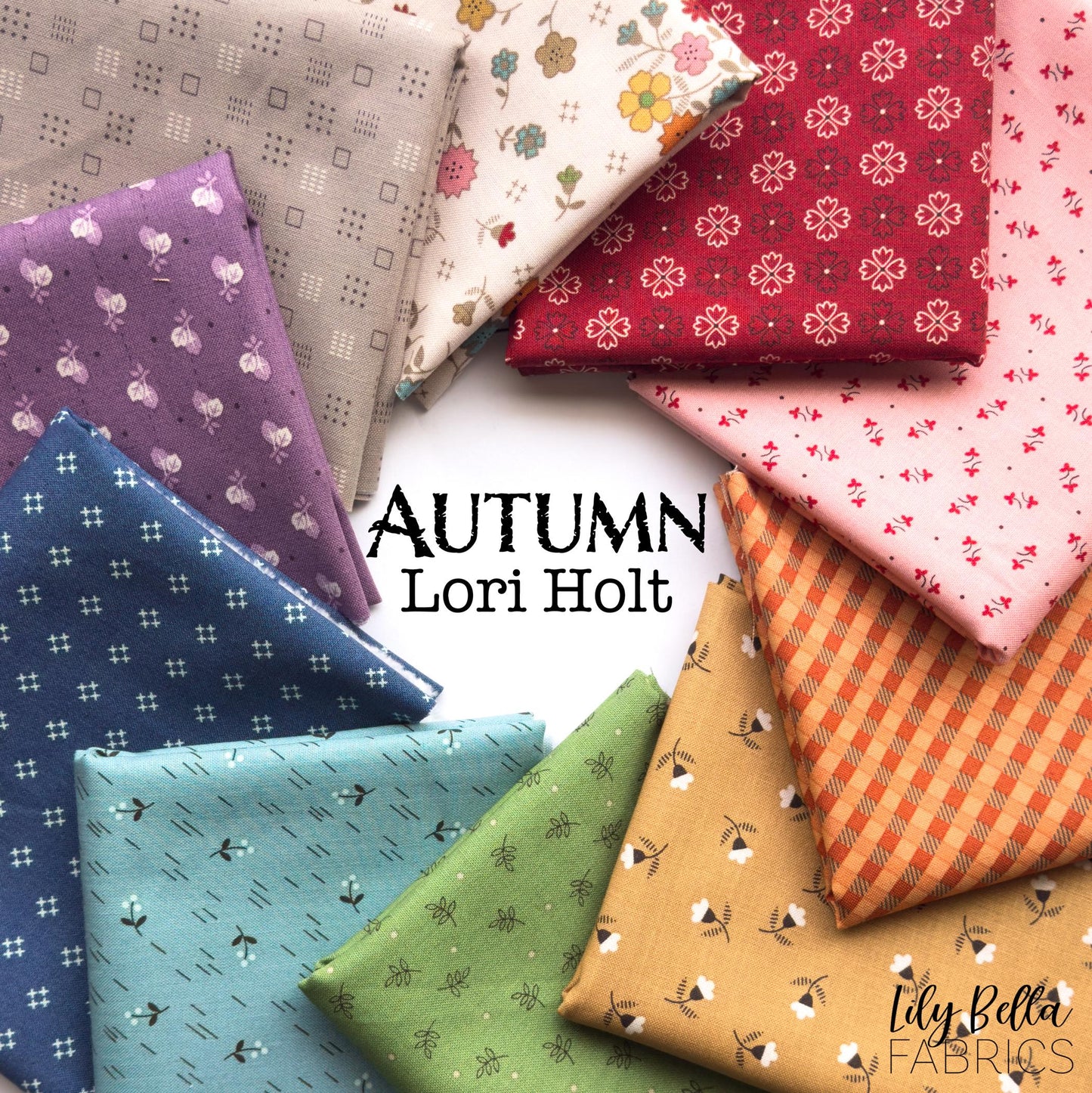 Autumn Fat Quarter Bundle (10 pcs) by Lori Holt for Riley Blake