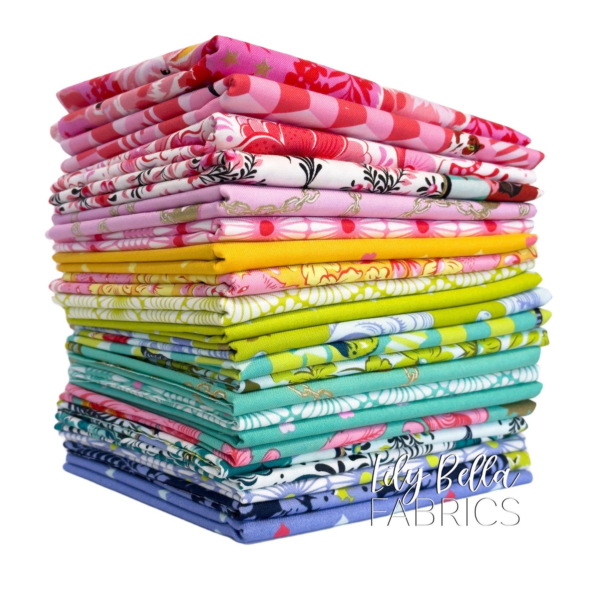 Tula Pink Besties Fat Eighth Bundle – 22 Bunte Quilt-Stoffe Für