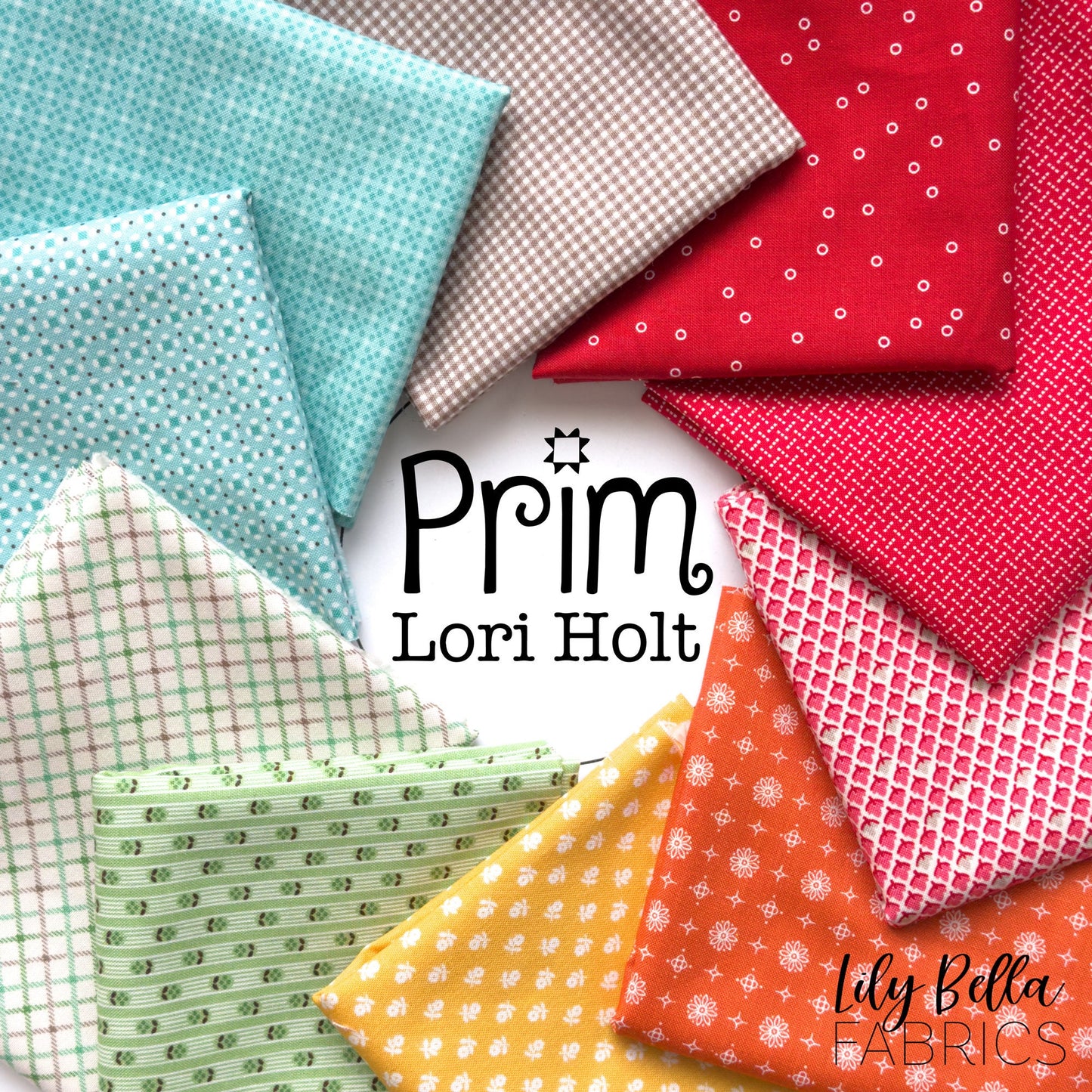 Prim Fat Quarter Bundle #2 (10 pcs) by Lori Holt for Riley Blake