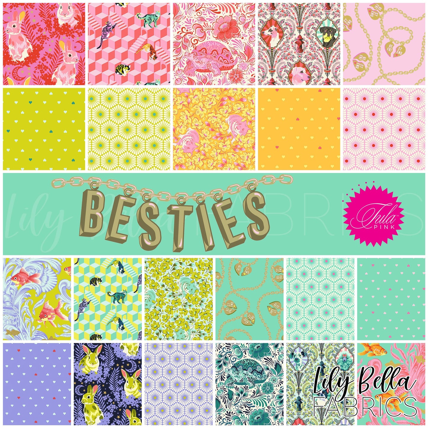 Besties Fat Quarter Bundle (22 pcs) by Tula Pink for FreeSpirit