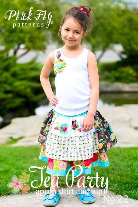 Tea Party Apron Skirt and Top - Sewing Pattern - Pink Fig Patterns