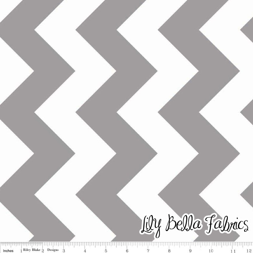 Large Chevron in Gray - 1/2 Yard - Chevron Cottons by The RBD Designers for Riley Blake