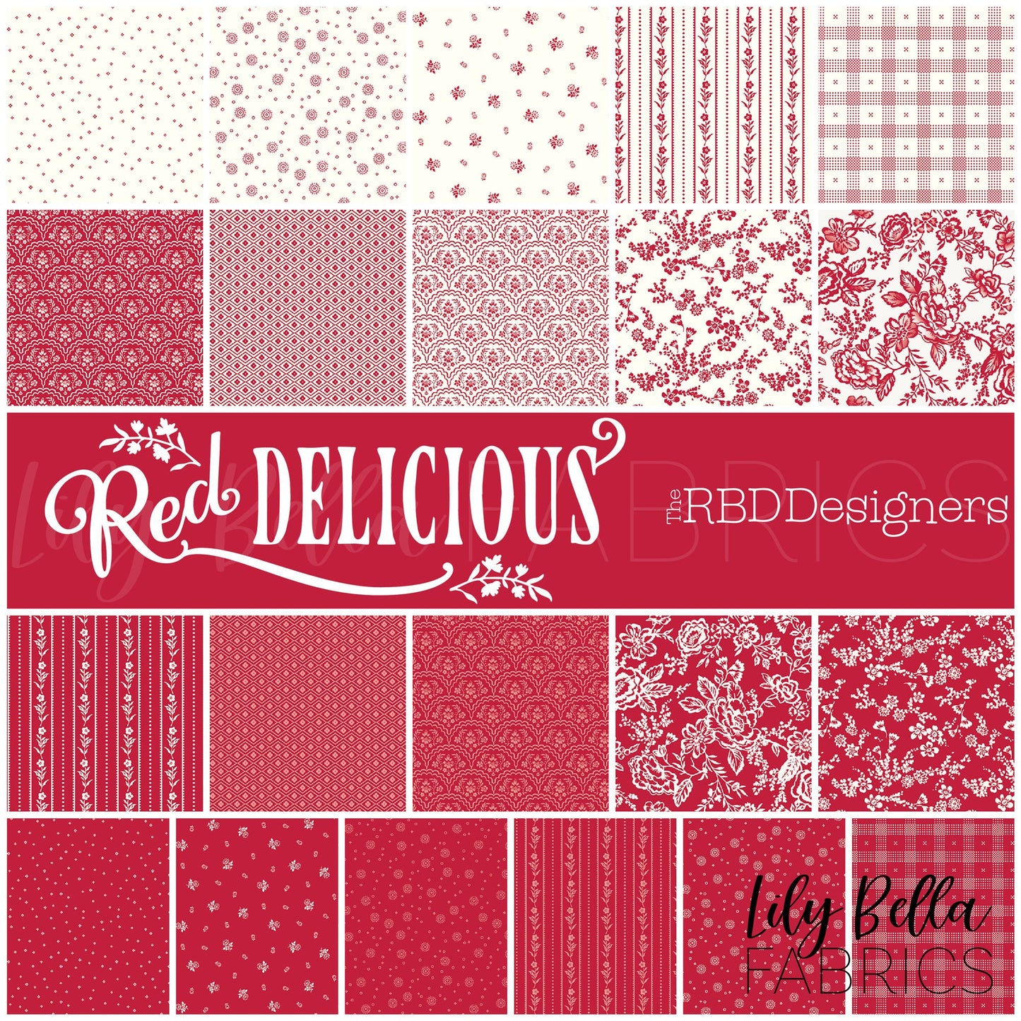 Red Delicious 10 Inch Stacker (42 pcs) by The RBD Designers for Riley Blake