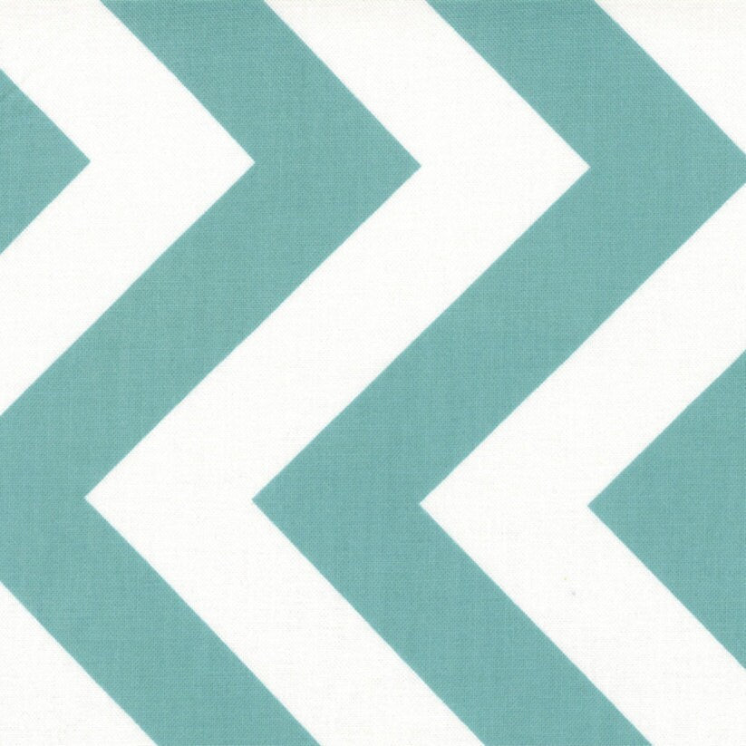 Zig Zag in Aqua - 1/2 Yard - Half Moon Modern by Moda House Designer for Moda