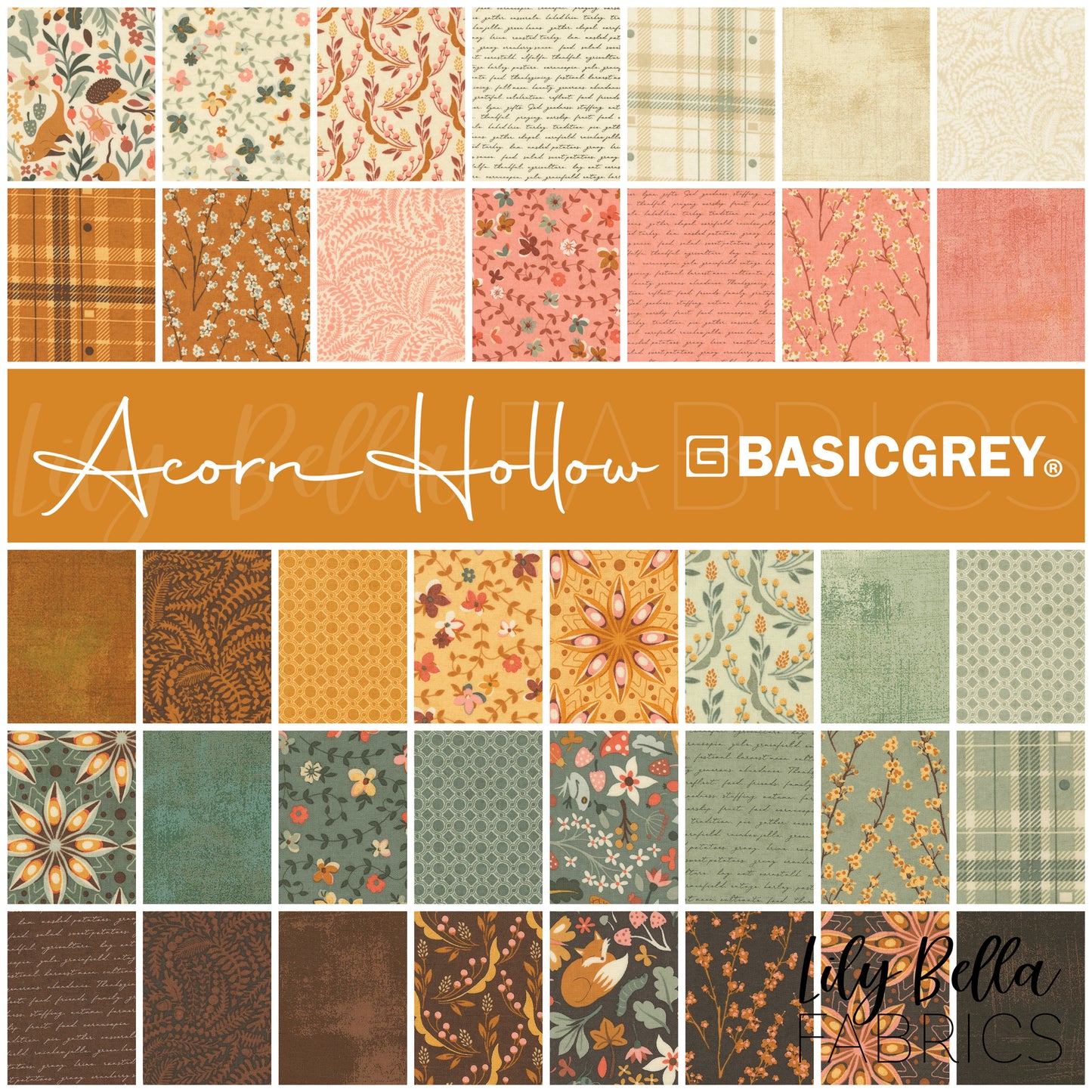 Acorn Hollow Fat Quarter Bundle (38 pcs) by BasicGrey for Moda