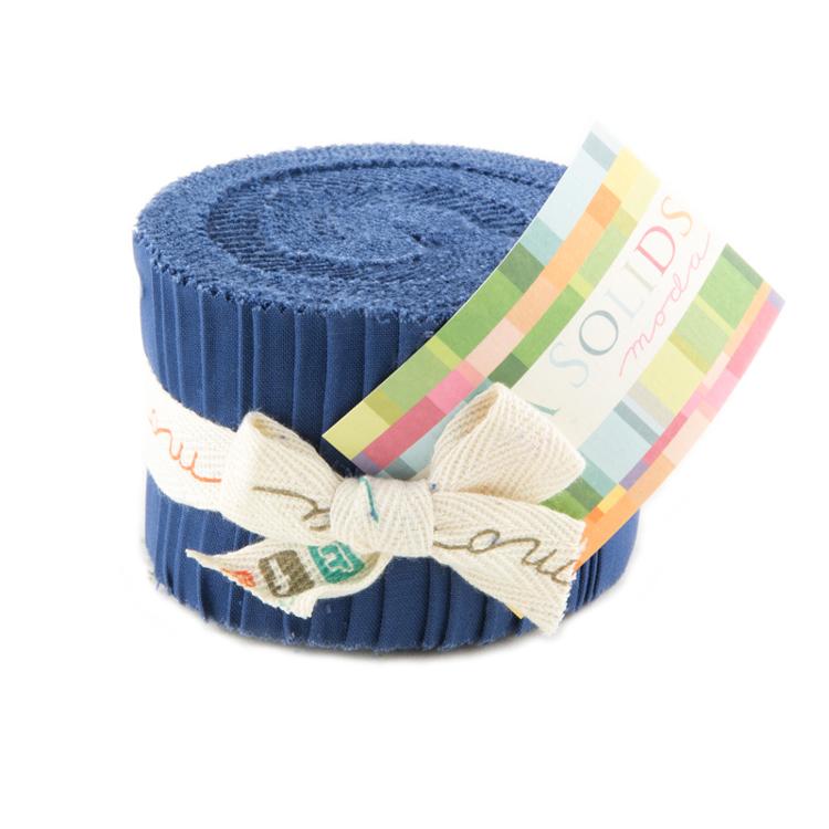 Admiral Blue Bella Solids Junior Jelly Roll (20 pieces) by Moda (9900JJR 48)