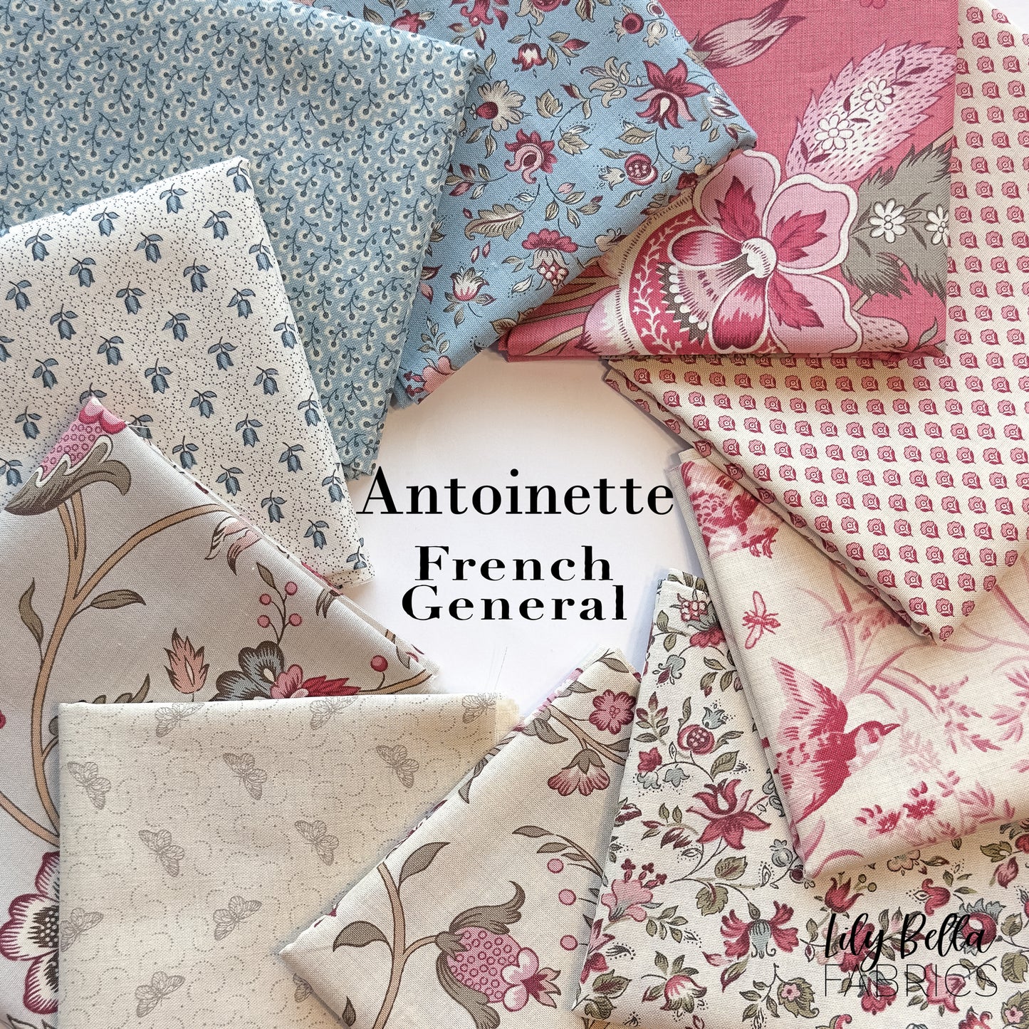 Antoinette Fat Quarter Bundle (10 pcs) by French General for Moda