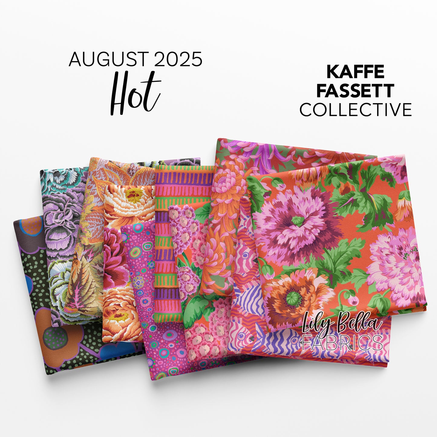 Hot - August 2025 Design Roll (40 pcs) by Kaffe Fassett Collective for FreeSpirit