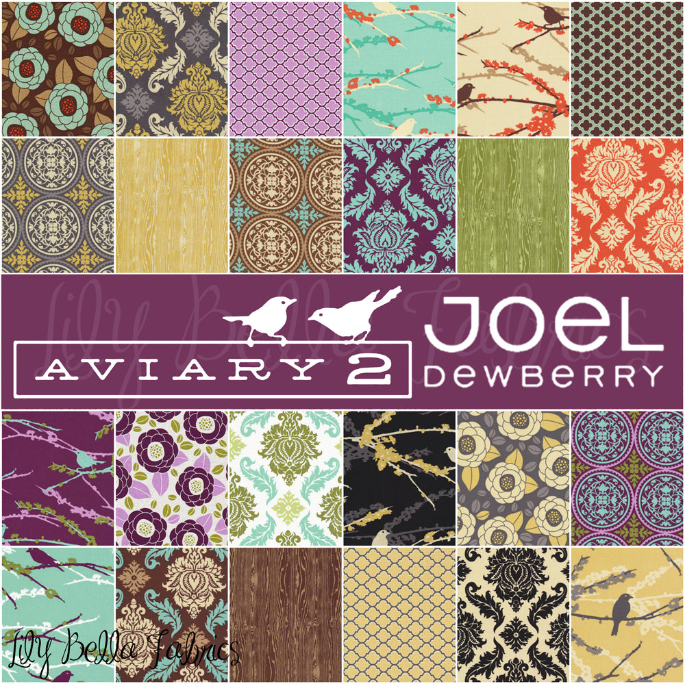 Damask in Cavern - Fat Quarter - Aviary 2 by Joel Dewberry for FreeSpirit