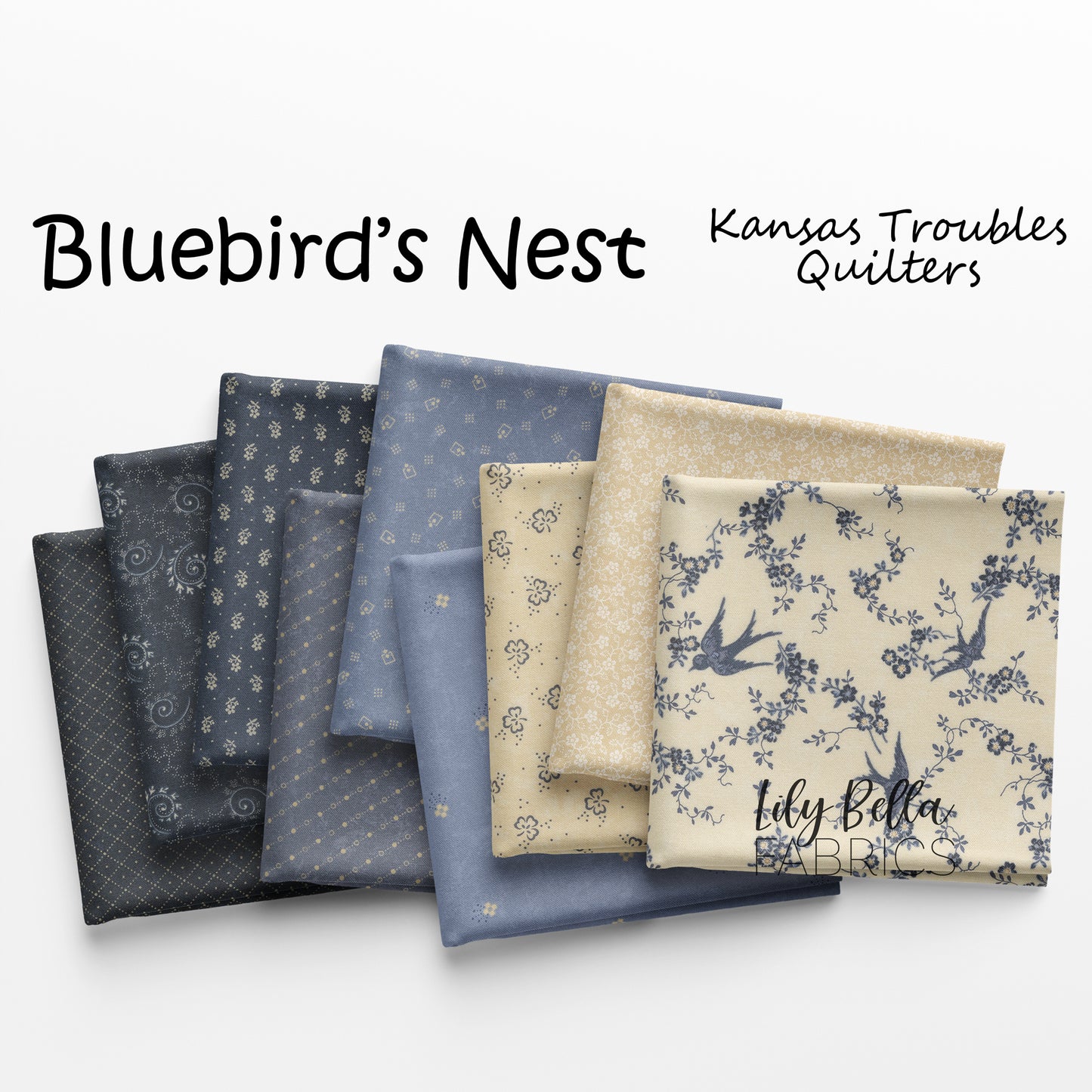 Bluebird's Nest Jelly Roll (40 pcs) by Kansas Troubles Quilters for Moda