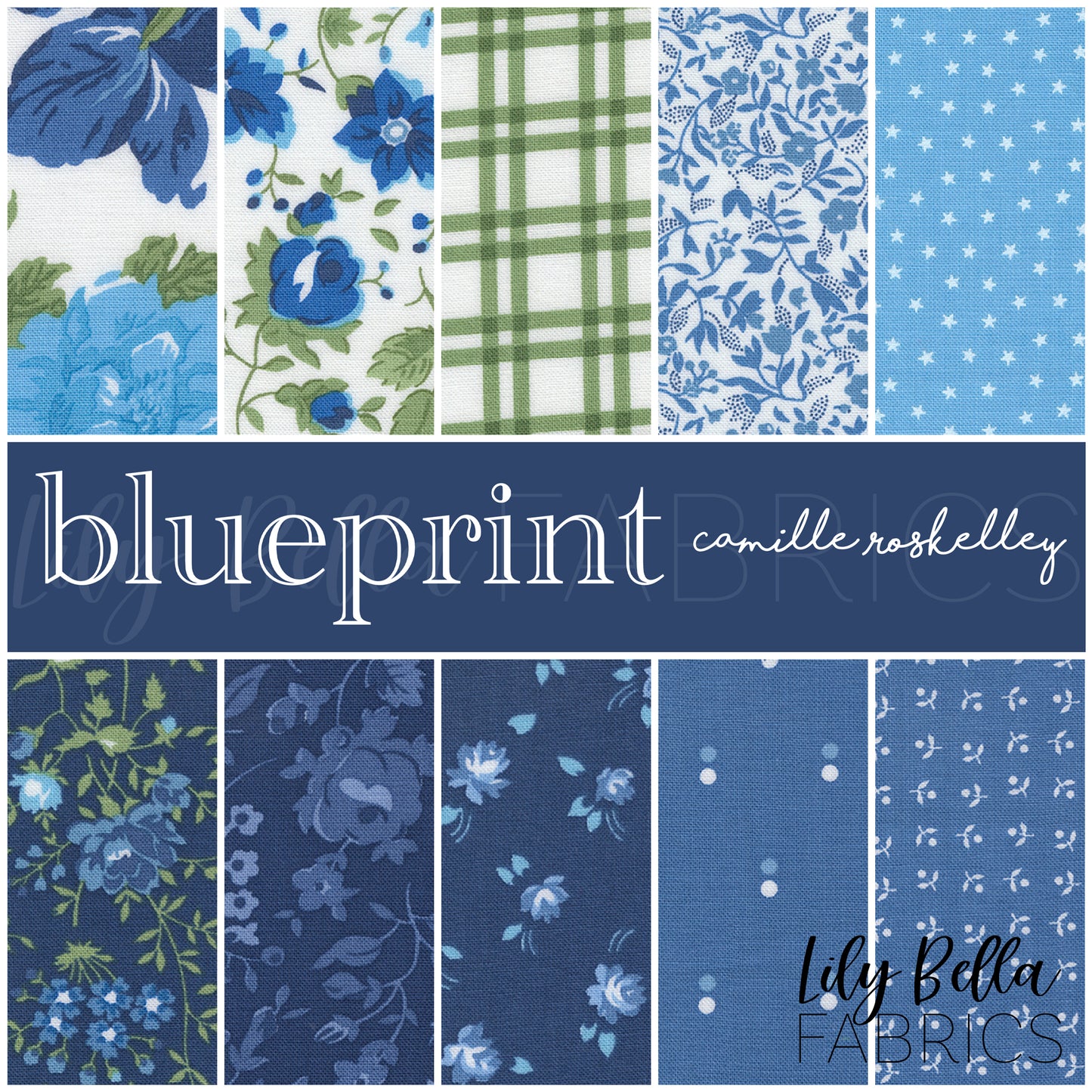 Blueprint Fat Eighth Bundle (10 pcs) by Camille Roskelley for Moda