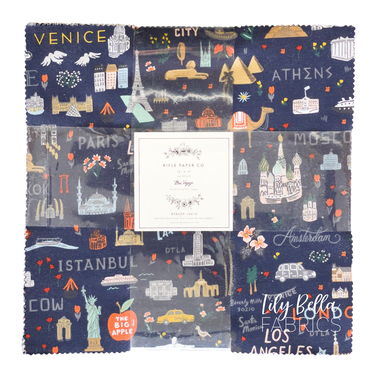 Bon Voyage - Layer Cake (42 pcs) by Rifle Paper Co. for Cotton and Steel