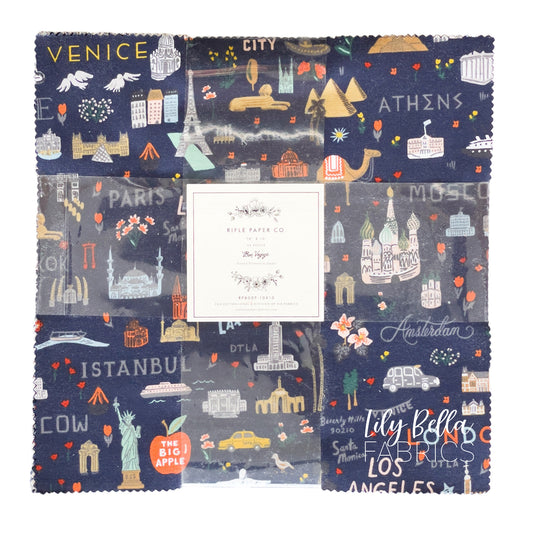 Bon Voyage - Layer Cake (42 pcs) by Rifle Paper Co. for Cotton and Steel