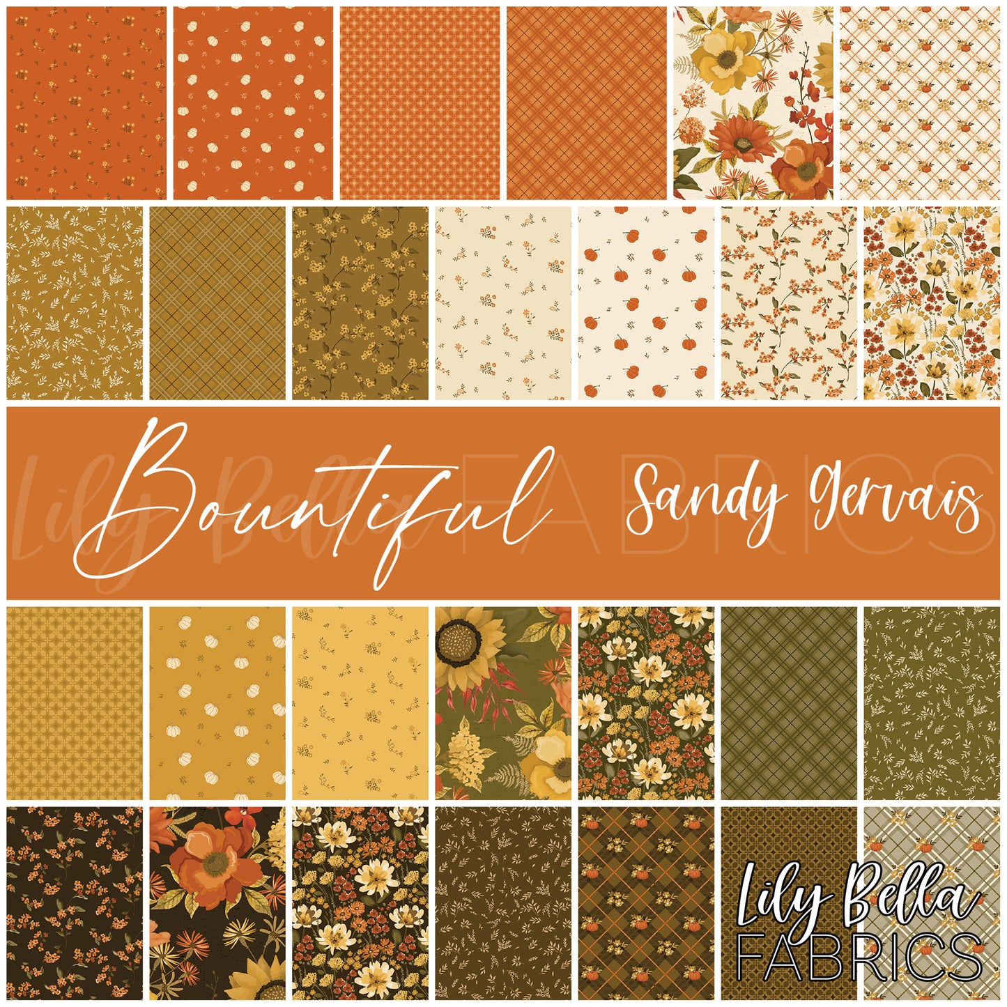 Bountiful Fat Quarter Bundle (27 pcs) by Sandy Gervais for Riley Blake Designs