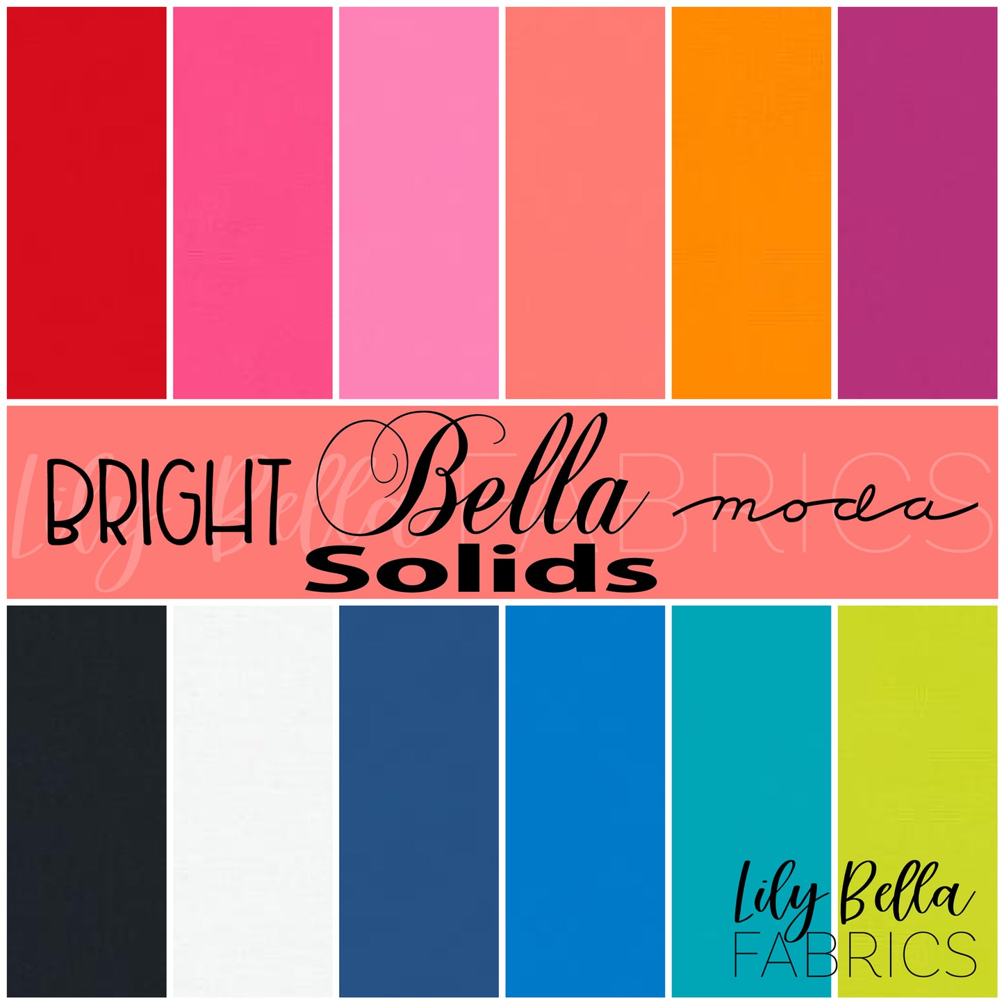 Bright Bella Solids Fat Quarter Bundle (12 pcs) for Moda